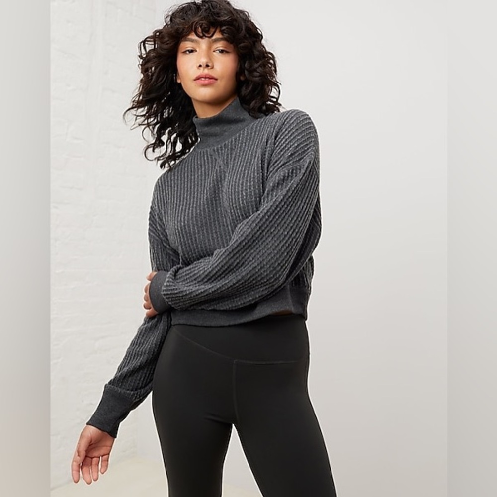 UpWest Charcoal Gray Ribbed Turtleneck Sweater